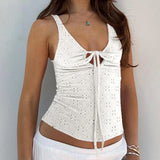 Bonnyshow Daniyah Jacquard Lace-Up Vest
