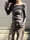 Bonnyshow  Leopard Print Off-Shoulder Top