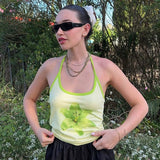 Bonnyshow Rica Floral Halter Backless Top