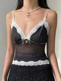 Bonnyshow Chloie Polka Dot Lace Camisole