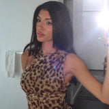 Bonnyshow Posey Leopard Print Slant Bodysuit