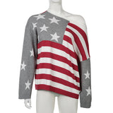 Bonnyshow Meryem Off-Shoulder Star Sweater