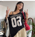 Bonnyshow Jaidah Graphic Off-Shoulder T-Shirt