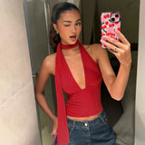 Bonnyshow Avie V-Neck Scarf Top