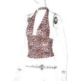 Bonnyshow Mirielle Leopard Print Halter Top