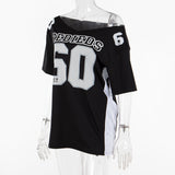 Bonnyshow Jaidah Graphic Off-Shoulder T-Shirt