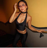 Bonnyshow Elvira Halterneck Backless Top