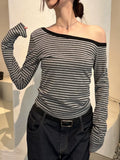 Bonnyshow Estefania Striped Off-Shoulder Top