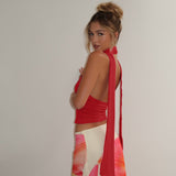 Bonnyshow Avie V-Neck Scarf Top