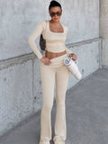 Bonnyshow Emmaleigh U-Neck Crop Top Suit