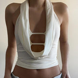 Bonnyshow Joan Hollow Collar V-Neck Top