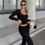 Bonnyshow Emmaleigh U-Neck Crop Top Suit
