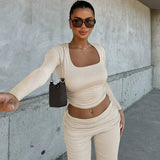 Bonnyshow Emmaleigh U-Neck Crop Top Suit