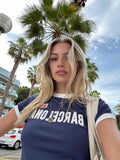 Bonnyshow Marley Embroidery Letter Crop Tee