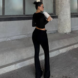Bonnyshow Emmaleigh U-Neck Crop Top Suit
