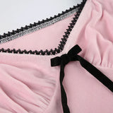 Bonnyshow Nico Lace V-Neck Bow Top