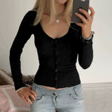 Bonnyshow Alanah V-Neck Sweater Cardigan Top