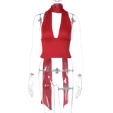 Bonnyshow Avie V-Neck Scarf Top