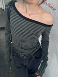 Bonnyshow Estefania Striped Off-Shoulder Top