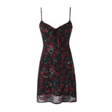 Bonnyshow Suna Floral Print Mesh Mini Dress