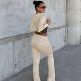 Bonnyshow Emmaleigh U-Neck Crop Top Suit