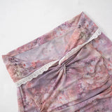 Bonnyshow Max Floral Mesh Ruffle Top