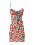 Bonnyshow Suna Floral Print Mesh Mini Dress