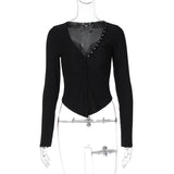 Bonnyshow Imelda V-Neck Button Top
