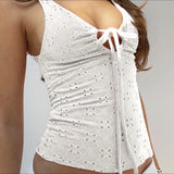 Bonnyshow Daniyah Jacquard Lace-Up Vest