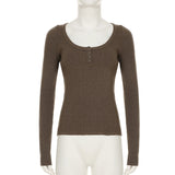 Bonnyshow Lake Square Neck Buttoned Top