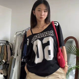 Bonnyshow Jaidah Graphic Off-Shoulder T-Shirt