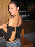 Bonnyshow Aliyanna Halter Off-Shoulder Top