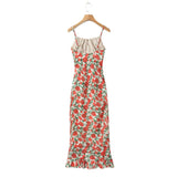 Bonnyshow Suna Floral Print Mesh Maxi Dress