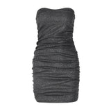 alien invasion dress to impress Style Women's Spring New Fashion Sexy V-neck Tube Top Backless Pleated Dress