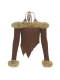 Bonnyshow Phaedra Off-Shoulder Furry Top