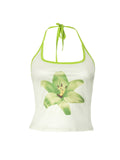 Bonnyshow Rica Floral Halter Backless Top