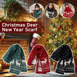 Bonnyshow Santa Claus Knitted Red Scarf Women's Autumn And Winter Warm Korean Version Student Versatile New Year Gift Scarf Couple