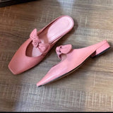 Bonnyshow  Summer Butterfly-knot Women Mules Slippers Fashion Shallow Slip on Singbacks Shoes Ladies Elegant Party Dress Slides
