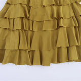 Bonnyshow  Ruffled Midi Skirt Womens Vintage Flounce Skirt Woman New Fashion Elegant Solid Long Skirts autumn Evening Party Skirts