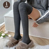 Bonnyshow New Fashion Women Knee-socks Lady Splicing Soft Stockings Autumn Winter High Tube Thermal Socks Casual Sock ﻿