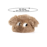 Bonnyshow Cartoon Fluffy Beanie Cap for Women Cute Puppy Ears Plush Hat Korean Solid Color Warm Faux Fur Female Girls Pullover Caps