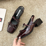 Bonnyshow  Summer Fashion Cover Toe Sandals Women Butterfly-knot Fashion Party Dress Singbacks Mules Shoes Zapatos De Mujer