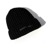 Bonnyshow Korean Letter Knitted Beanie Cap Women Solid Color Woolen Crochet Hat Autumn Winter Thicken Warm Slouchy Baggy Hats