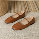 Bonnyshow  Spring new soft leather ladies shoes Retro Elegant Mary Jane footwear Casual versatile single shoe Women's fashion comfort shoes