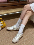 Bonnyshow  Flats Women's Sports Shoes Fashion Sneakers Casual Shallow Loafers Shoes 2025 Summer Walking Ballet Trend Sneakers Women