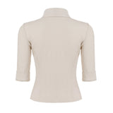 Bonnyshow  Fashion Solid Packet Slim Fit Women Shirts Causal Y2k Summer Chic Up Turn Down Collar Basic Blouses