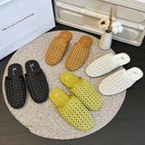 Bonnyshow  Weave Flats Mules Shoes Women Casual Sandals Summer Slippers Slingback 2025 Fashion Beach Slides New Trend Mujer De Sandalias