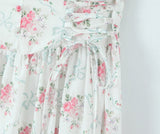 Bonnyshow  Summer 2025 Floral Print Boho Dress Women Front Lace Up Bow O Neck A-line Midi Tank Dresses Elegant Lady Vacation Party Robe