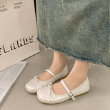 Bonnyshow  Designer Spring Women Mary Jane Shoes Fashion Square Toe Ladies Comfort Soft Sole Flats Women's Comfort Ballerinas Shoes