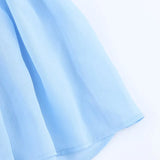 Bonnyshow  Chic Blue Patchwork A-line Long Dress Elegant Sleeveless Off Shoulder Loose Dresses For Women 2025 Summer Vacation Beach Gowns